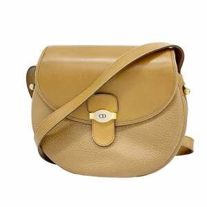 CHRISTIAN DIOR Brown Leather Shoulder Bag